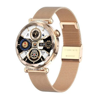 VALDUS Smartwatch Damen Gold mit NFC, Gesundheitsmanagement, 100 Sportmodi, Wasserdicht