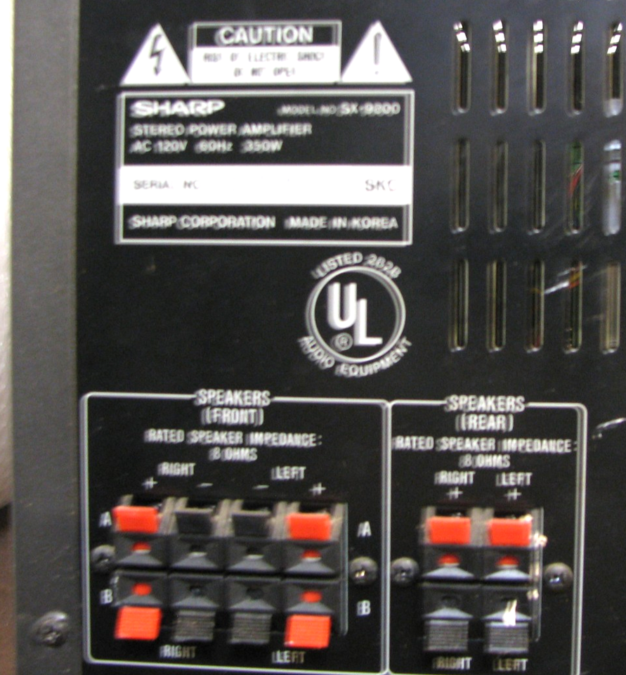 Vintage SHARP HIGH POWER (350 WATTS) AMPLIFIER # SX-9800.. Powers up ...