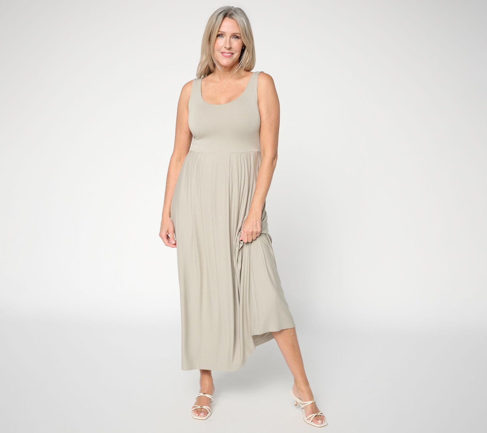 Felt Denim by Laurie Felt Petite Everyday Maxi Length Tank Top Dress Grey XXS Ne