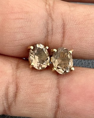 Ohrstecker 14 Kt Gelbgold 2,59 kt Rauchquarz (K16)