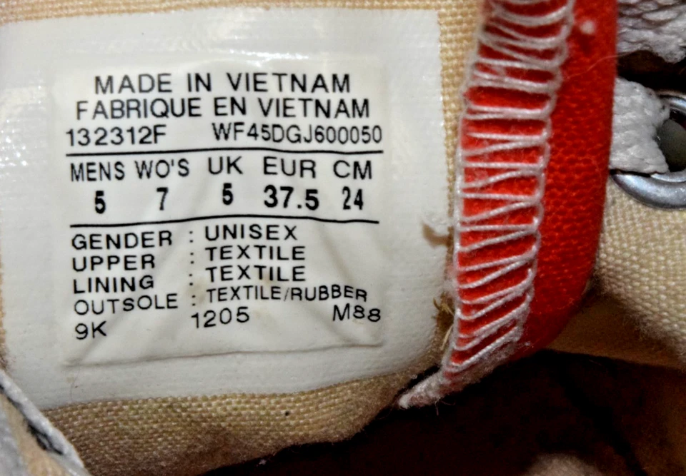 Tops altos vintage Converse All Star tamanho 5 Y2K laranja tangerina madura c.2005 - Imagem 3 de 4