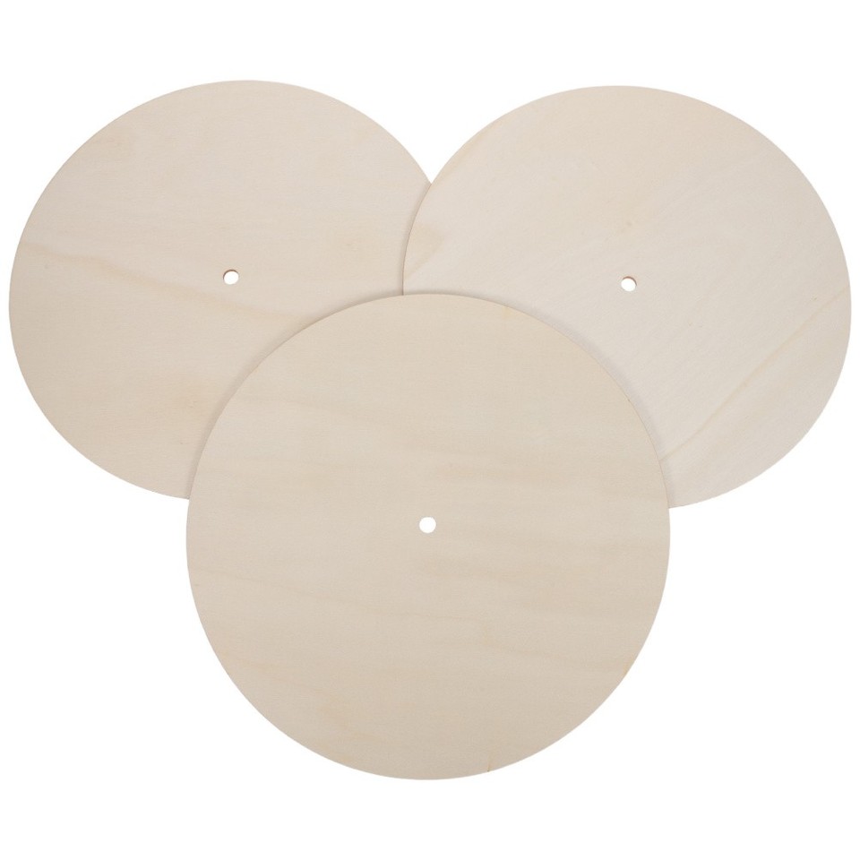 3Pcs DIY Blank Wooden Clock Faces Beige Round Craft Dials for Painting ...