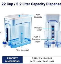 ZeroWater 22-Cup Ready-Read 5-Stage Water Filter Dispenser with Instant Read Out