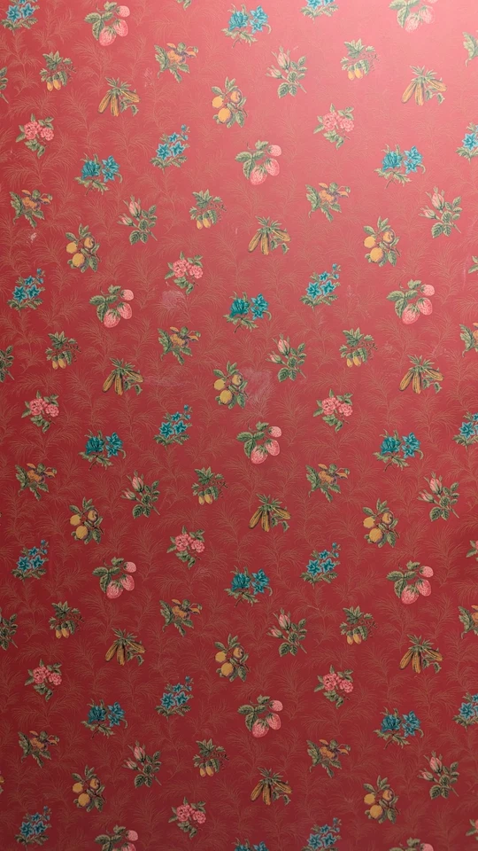 Tres (3) Rollos Schumacher Papel Pintado Cubierta de Pared Dbl Rollo Borgoña Floral Foto 2 de 4