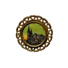 Antique Art Nouveau Medallion Brooch With Cologne Cathedral Antique Jewelry