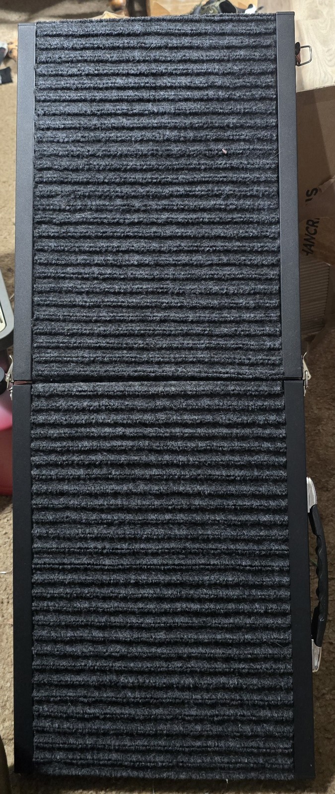 MAHANCRIS Dog Ramp 32'' Long Portable Pet Stair Ramp with Non-Slip Rug Surfac...