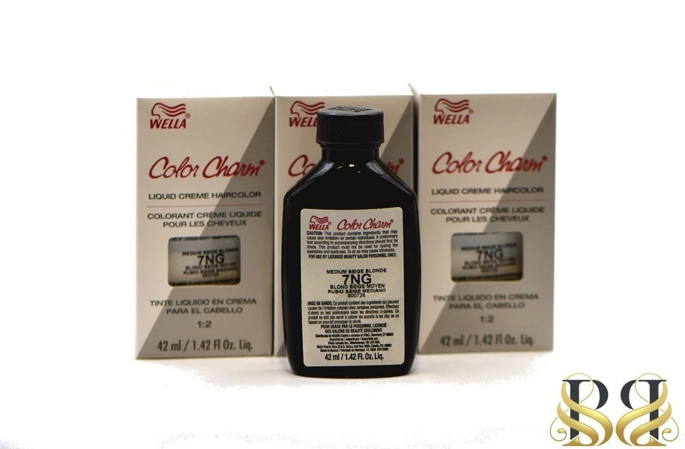 Wella Color Charm Permanent Liquid Hair Toner 7NG Medium Beige Blonde (6 pack)