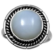 Natural White Opal 925 Sterling Silver Ring Size 8 Wholesale Jewelry USA