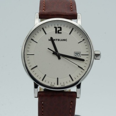 MONTBLANC SUMMIT QUARTZ HERREN UHR 7093 39MM WEISS VINTAGE MB075