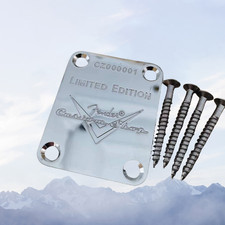 For Fender Strat Tele Electric Guitar Neck Plate Chrome Silver Limited Edition