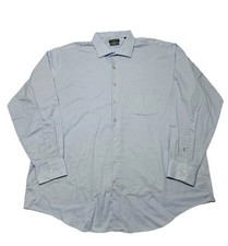 Shaquille O  Neal Blue Big Fit Cooling Stretch Business Casual Dress Shirt Men XL