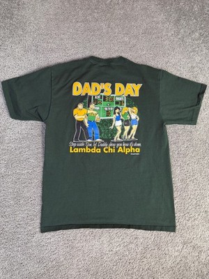 Vintage Lambda Chi Alpha Shirt Mens Large 2002 Green Dad's Day UCF Florida Y2K