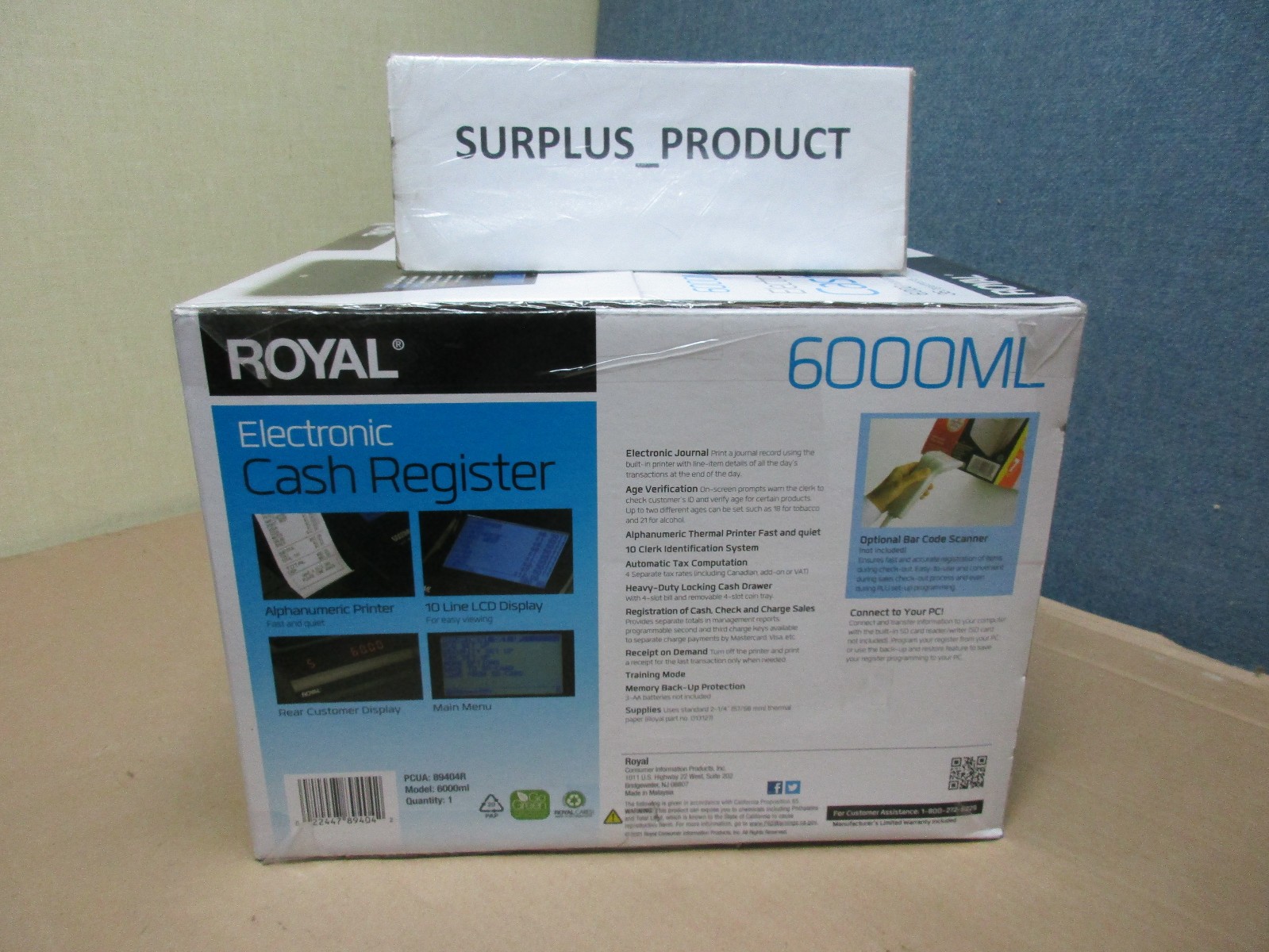 ROYAL 6000ML ELECTRIC CASH REGISTER, BLACK-NEW IN BOX