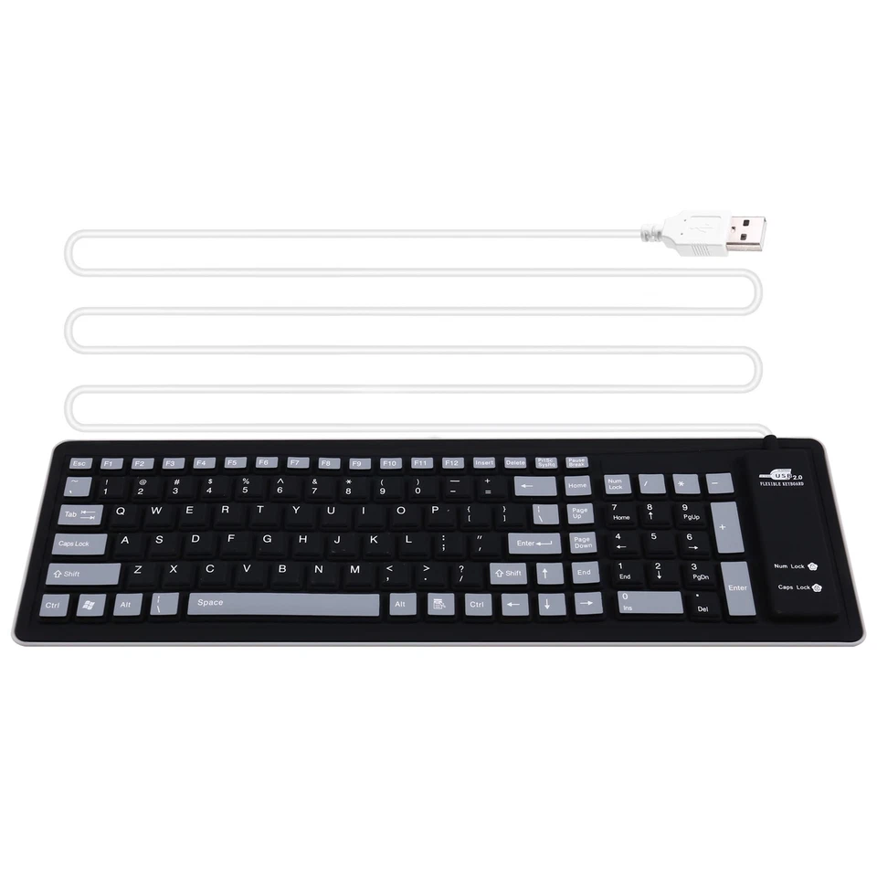 Tastatur Silikon Keyboard PC Laptop Faltbar Leise U1X95428
