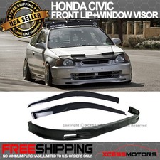 Fit 96-98 Honda Civic 3d Ek Pu Spoon Bumper Lip Spoiler Sun Window Visor Fit 96-98 Honda Civic 3d Ek Pu Spoon Bumper Lip Spoiler Sun Window Visor