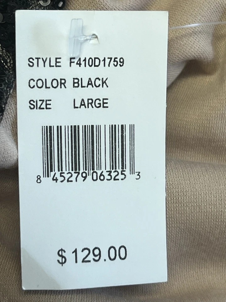 Adelyn Rae Negro Encaje Malla L Desnudo Forrado Manga Larga Cóctel Fiesta Mardi Gra Foto 4 de 4