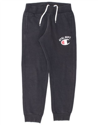 CHAMPION Mens Graphic Tracksuit Trousers Joggers Small  Navy Blue Cotton CH04