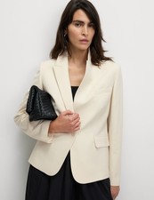 Marks & Spencer Womens Cream Casual Regular Blazer - M&S