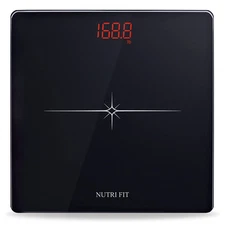 Digital Scale for Body Weight, Precision Bathroom Weighing Scale Step-On Black