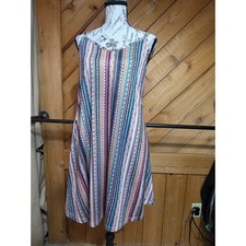 Boho Tribal Geometric Print Sleeveless Dress Multi-Color Spaghetti Strap Pockets
