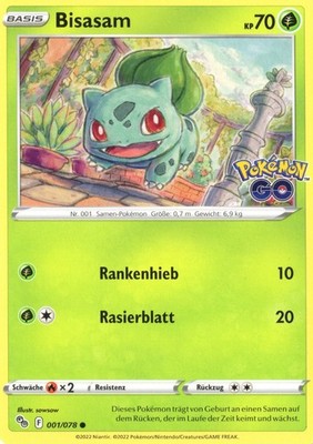 Bisasam 001/078 | PGO | DE | COMMON | GOOD | Pokémon | TCG