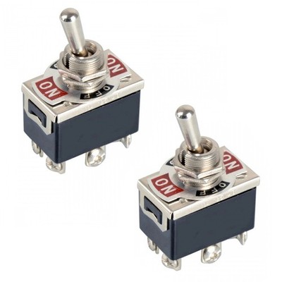 2x Stainless Steel Toggle Switch DPDT 6-Pin 3-Position AC 120V/240V 20A Screw