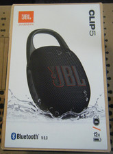 JBL Clip 5 Portable Bluetooth Speaker Black New in Sealed Box