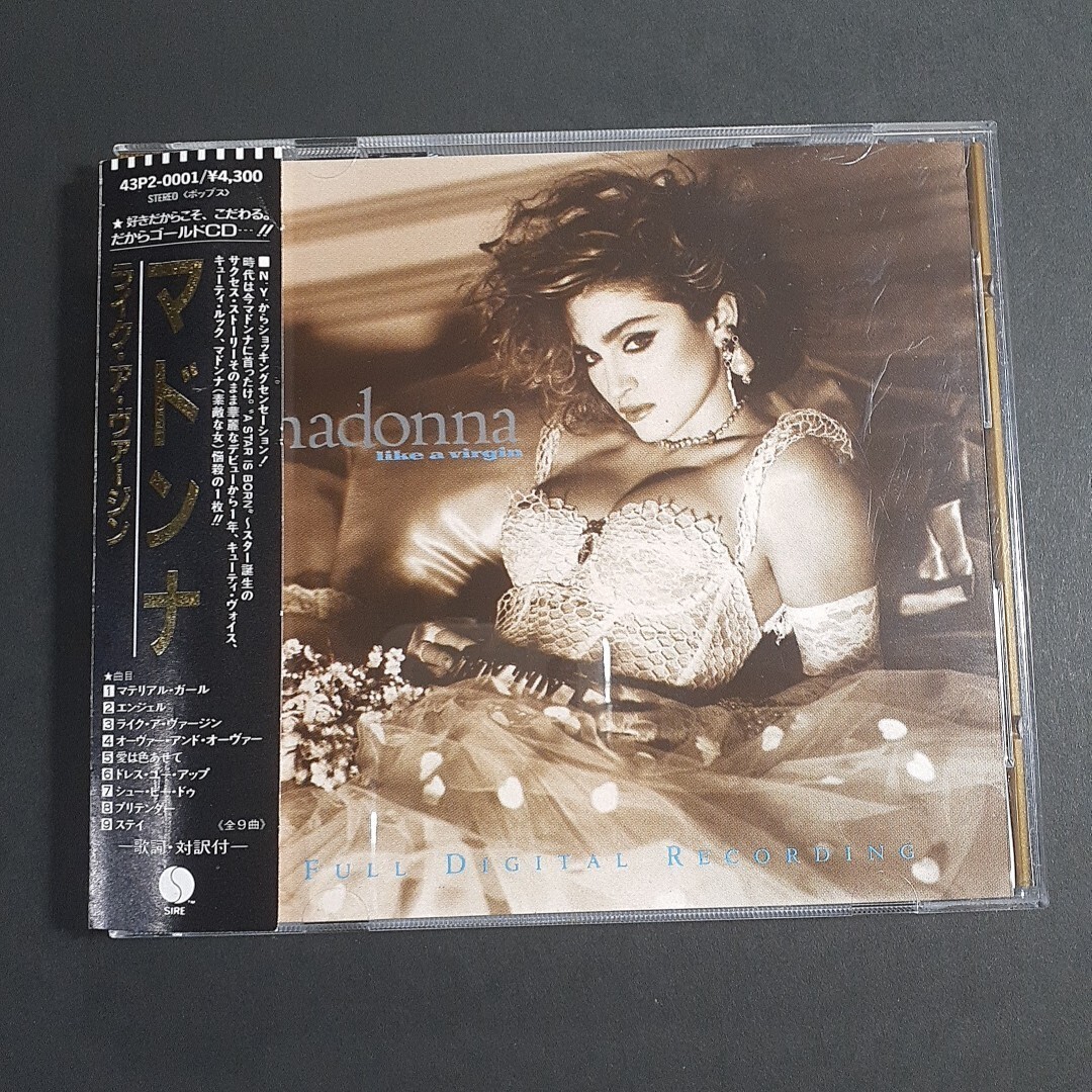 Madonna Like a Virgin 43P2-0001 Japan 24K Gold CD w/OBI 1988 Sire 