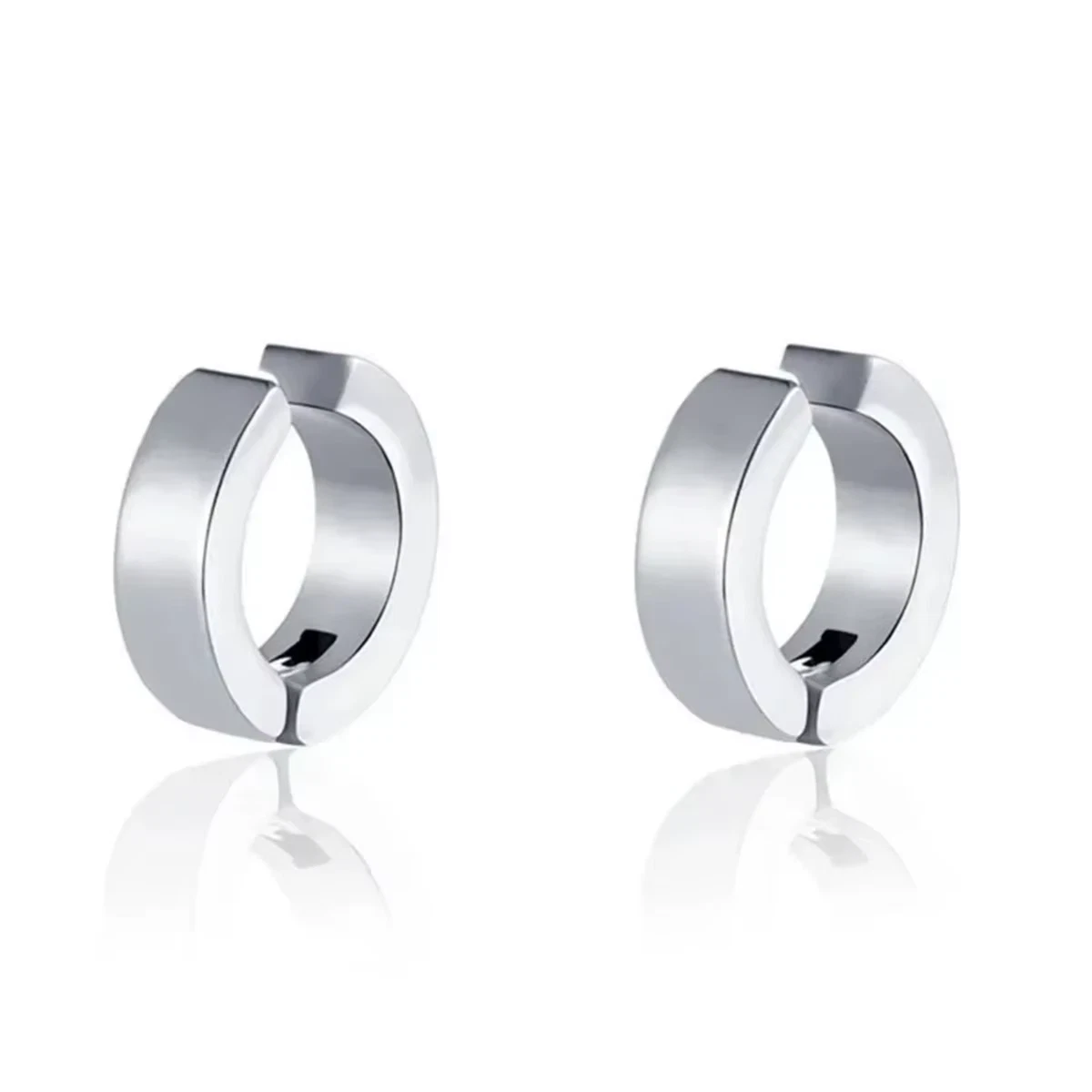 Boucles D'oreilles Magnétiques Strass 6mm - Clous Aimant Argenté, Neuf Sans Emballage