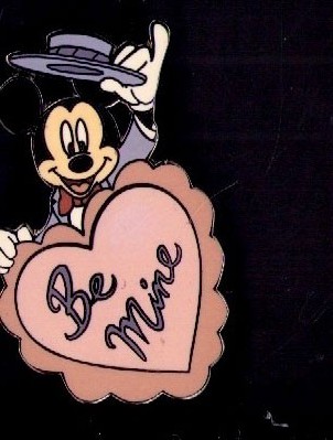 Disney Mickey Mouse Be Mine Heart Valentine's Day 2001 Oc Pin