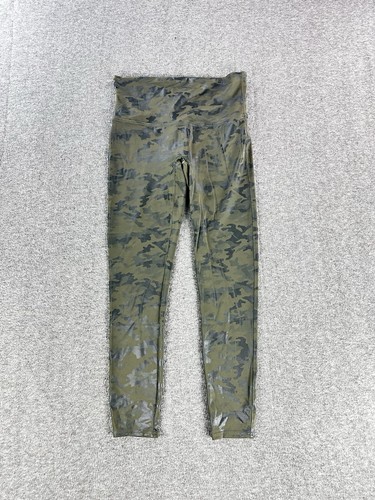 Spanx Seamless Leggings Womens XL Camo Green Look At Me Now Faux Leather Yoga