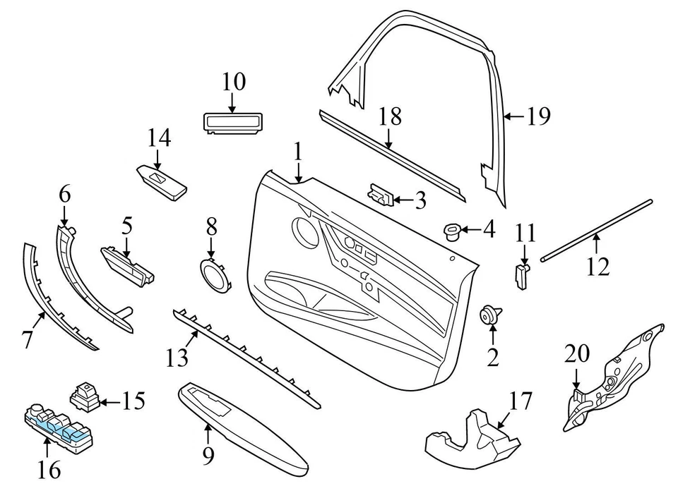 BMW 650I XDRIVE GRAN CUPÉ 2016-2019 - Interruptor de ventana principal puerta delantera izquierda Foto 4 de 4