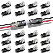 20 Pcs 2 Pin Double-Wire Plug-In Connector LED Strip Light Connector