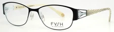 FYSH 3504 624 Black White Womens Oval Full Rim Eyeglasses 54-16-135 B:34