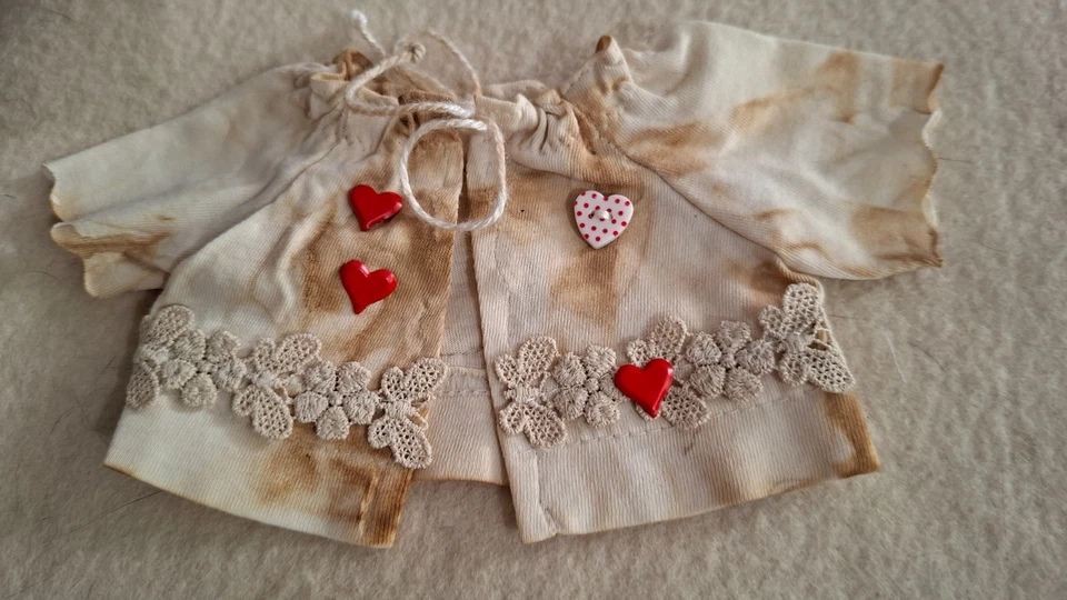 NEU Jäckchen Style Shabby Jacke Pour Ours Reborn 20-24 cm Beige 2026 - Photo 1/1