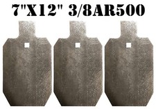 3/8" AR500 7x12 IDPA IPSC Steel Shooting Target Gong Silhouette Stand Mount 3pc