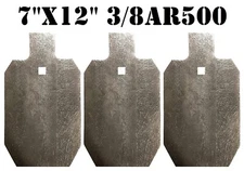 3/8" AR500 7x12 IDPA IPSC Steel Shooting Target Gong Silhouette Stand Mount 3pc