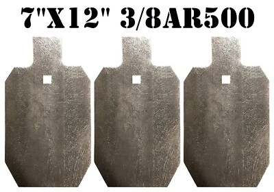 MAGNUM TARGET 3/8" AR500 7x12 IDPA IPSC Steel Shooting Target Gong Silhouette Stand Mount 3pc