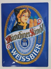Hofbrau Munchen Munchner Kindl Weissbier German Beer SIgn