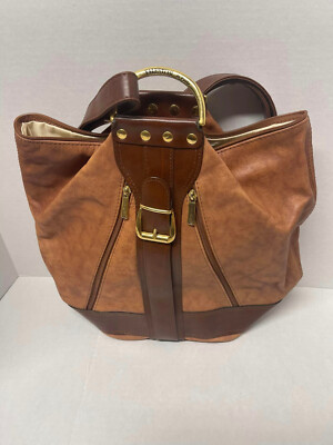 Valentino Di Paolo Brown Leather Backpack Purse Valentino Di Paolo Italy Leather Convertible Backpack Hobo  main image 2