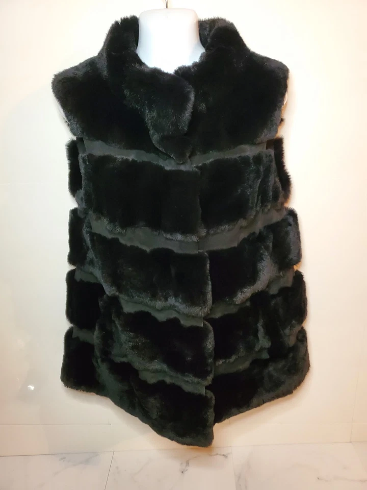 Chaleco de piel de conejo embudo Diane von Furstenberg talla S Foto 2 de 4