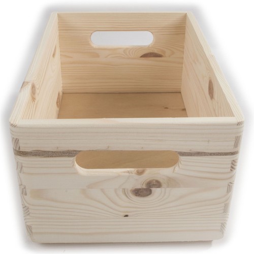 Medium Wooden Decorative Open Top Box Storage Crate Chest Keepsake For Decoupage - Picture 6 of 10