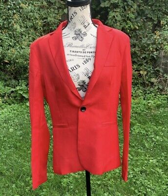 NWT Plus size yi ku single breasted light weight red blazer with black  buttons | eBay