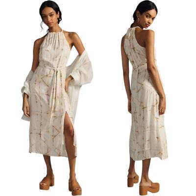 Cloth & Stone Side-Slit Cream Brown Tie Dye Halter Midi Dress Womens Small | eBay Cloth & Stone Side-Slit Cream Brown Tie Dye Halter Midi Dress Womens Small | eBay
