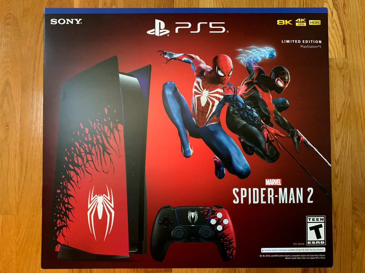 GAME PS5 825GB EUA CFI-1215A 4K E 8K SPIDERMAN 2 PRETO VERMELHO