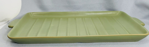 Utensilios de cocina Longaberger Flameware SAGE sartén servidor de cerámica 18"" x 10"" verde - Imagen 12 de 14