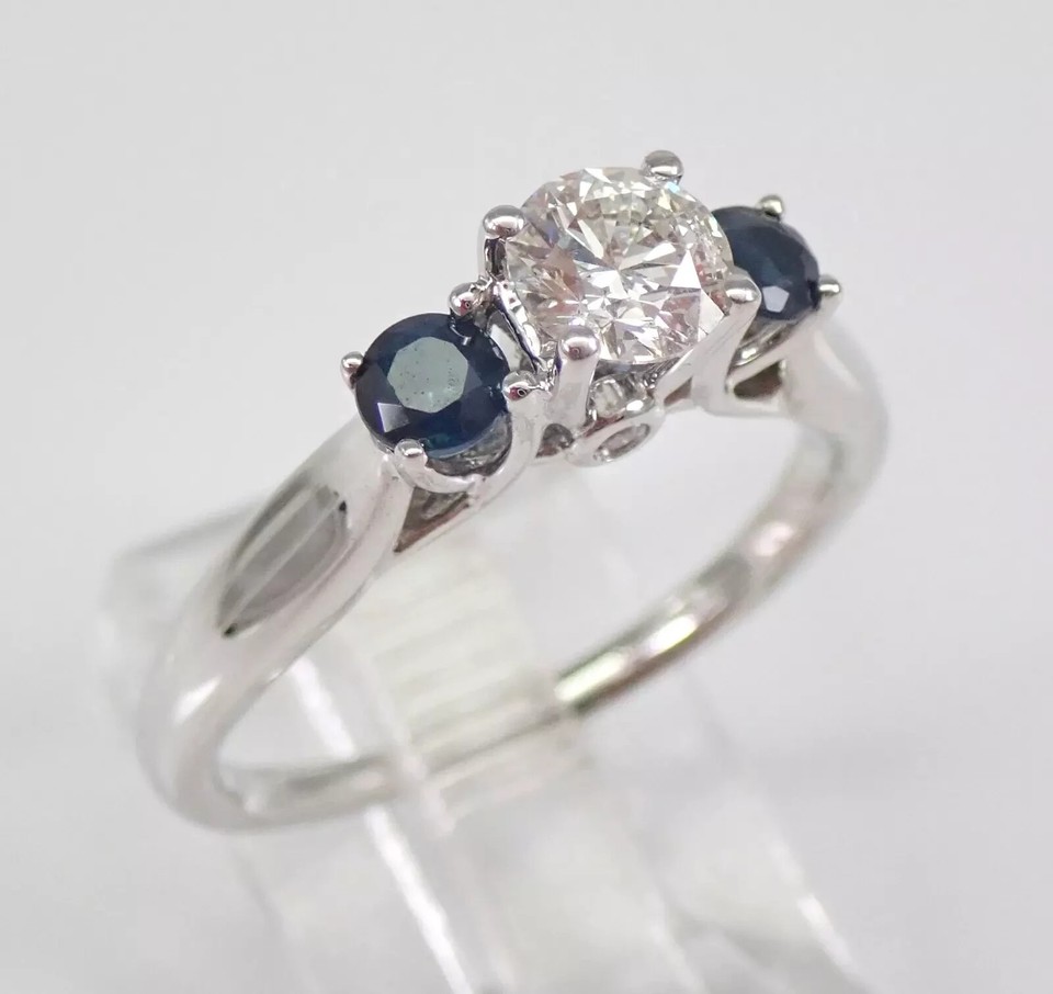 2Ct Round Cut Lab Created Diamond Wedding Three Stone Ring 14k White ...