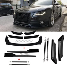 For Audi A4 B8 A5 A6 A7 B7 Front Bumper Lip Spoiler Body Kit Side Skirt Rear Lip