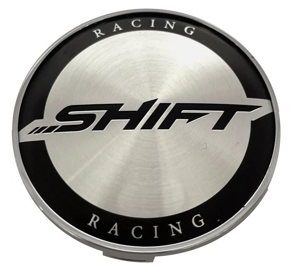 Tapa central de rueda c-d01-1 (paquete de 2) Shift Racing negro/plateado Foto 2 de 4