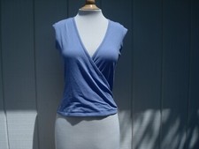 New French Connection Blue Cotton Sleeveless Women's Top Blouse M
